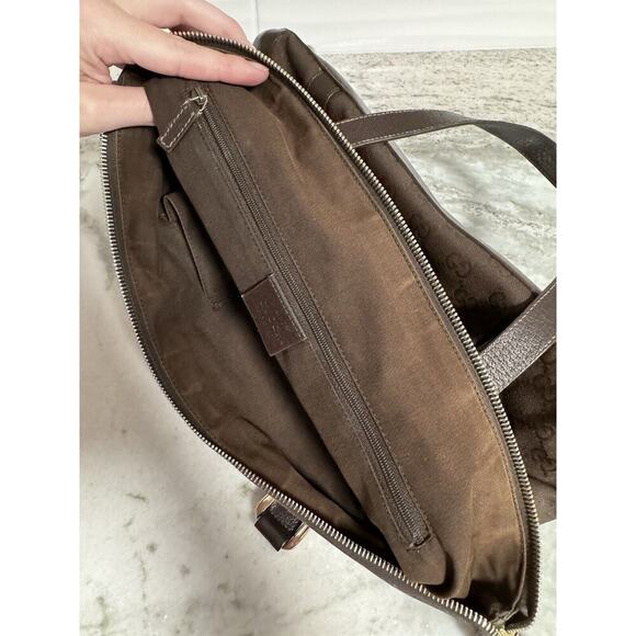 Auth Gucci GG Canvas Brown Abbey Tote Handbag - Picture 14 of 16